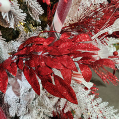 Red Laurel Leaf Stem 23"