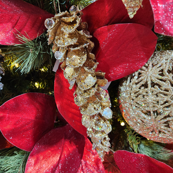 Pinecone Jewelry Gold 11.5"