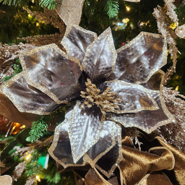 22" Smoke Gray Metal Poinsettia Stem