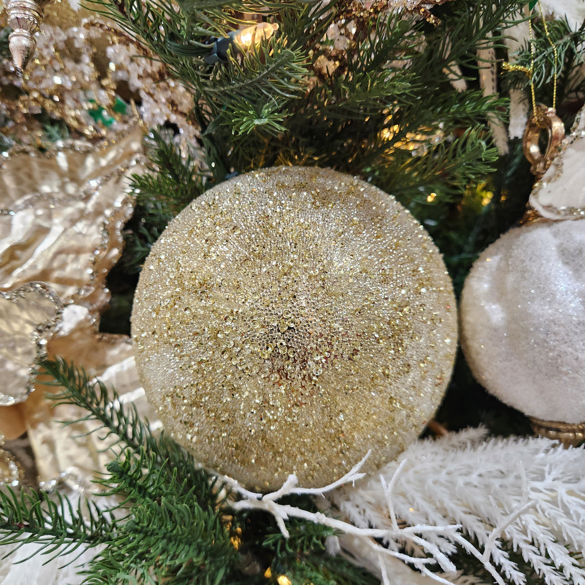 Champagne pearl ball 6"