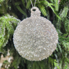 Boule en verre blanche brillante assortie 5,75"