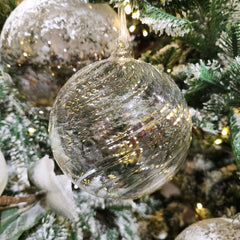 4" Clear Spiral Glass Ball