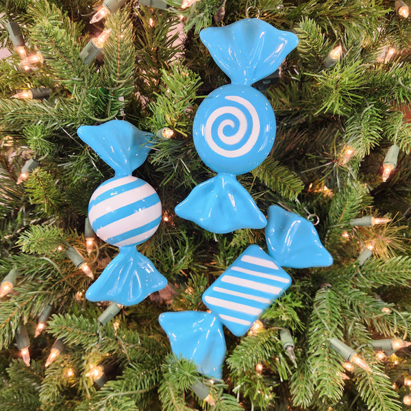 Bonbon bleu pâle et blanc 7,5"