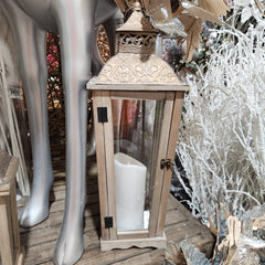 FSC wood lantern bronze 22 cm x 63.5 cm