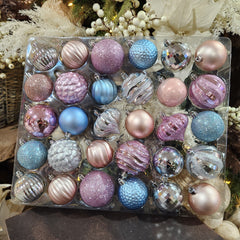 30 Pastel Pink and Blue Polystyrene Balls, 2.7"