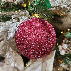 Boule en perles rouges 4"