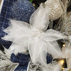 Tige de poinsettia plume blanche 22"