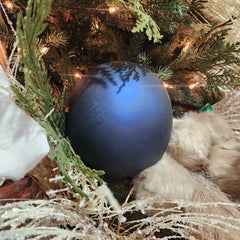 Boule en verre bleu nuit mate 5,9"