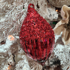 Boules rouges brillantes assorties 5" à 8"