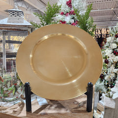 13" gold plastic decorative plate