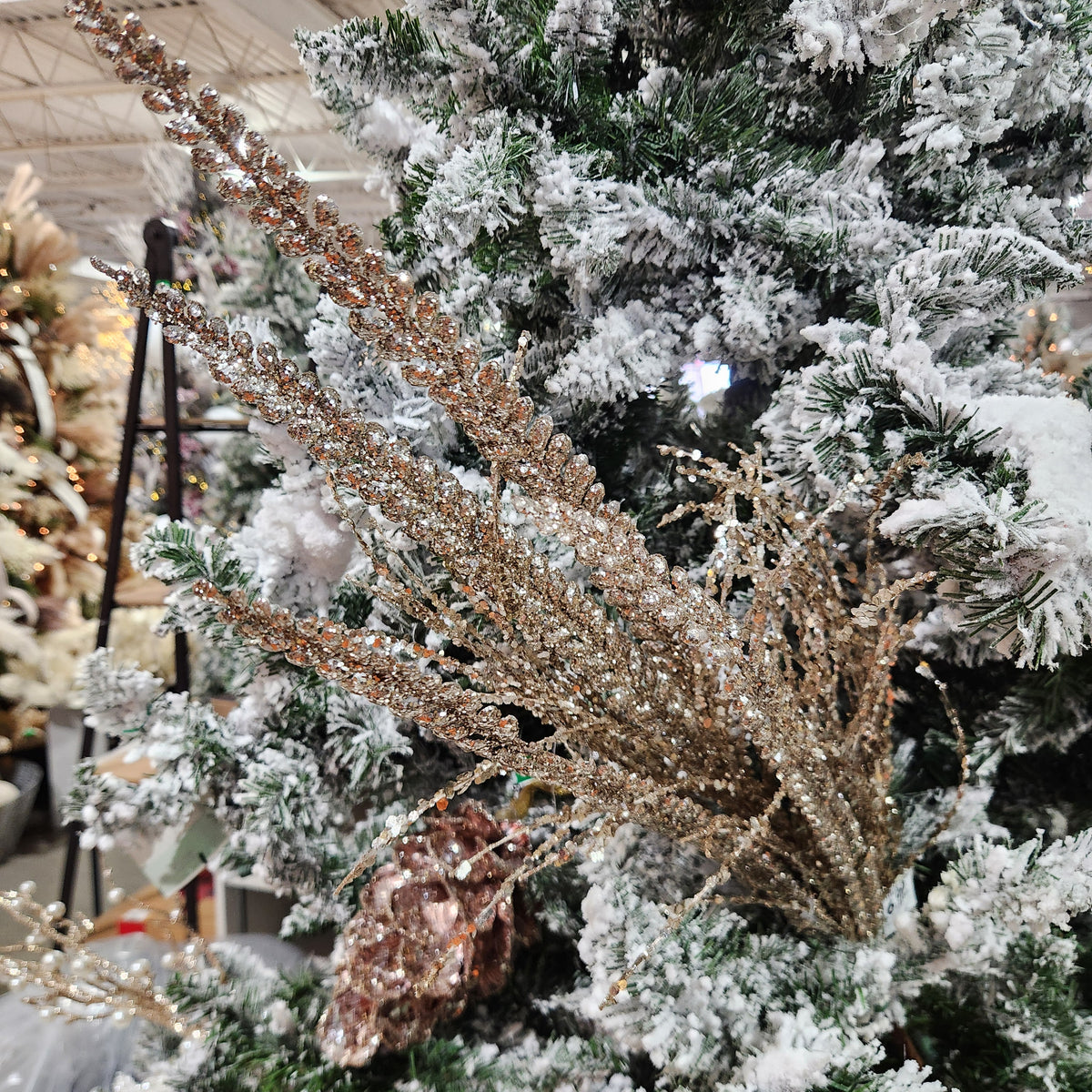 34" Weathered Glitter Heather Grass Stem