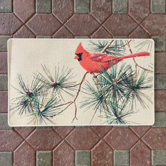 Cardinal on Branch Rug 1.5' x 2.5'