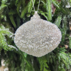 Boule en verre blanche brillante assortie 5,75"