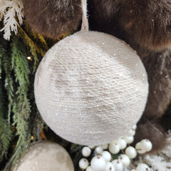 Boule en corde givrée brun naturel 6"
