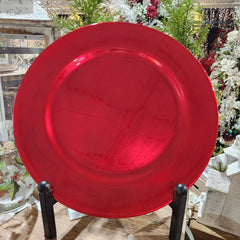 Red decorative plate 13"