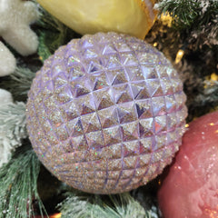 Boule diamant lavande et dorée brillante 6.7"