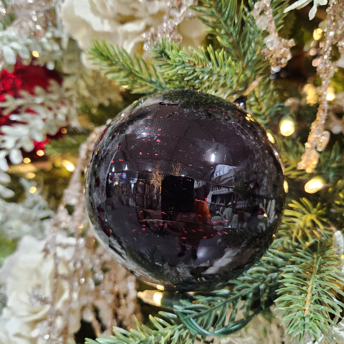 Boule en verre spirale marron 4"