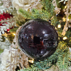Boule en verre spirale marron 4"
