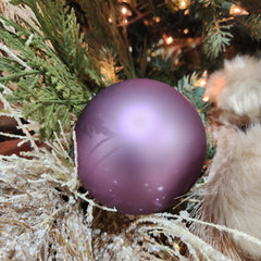 4 matte lilac glass balls 3.9"