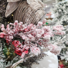 Red and White Snowberry Stem 24"