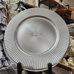 Decorative plate silver ray 13"