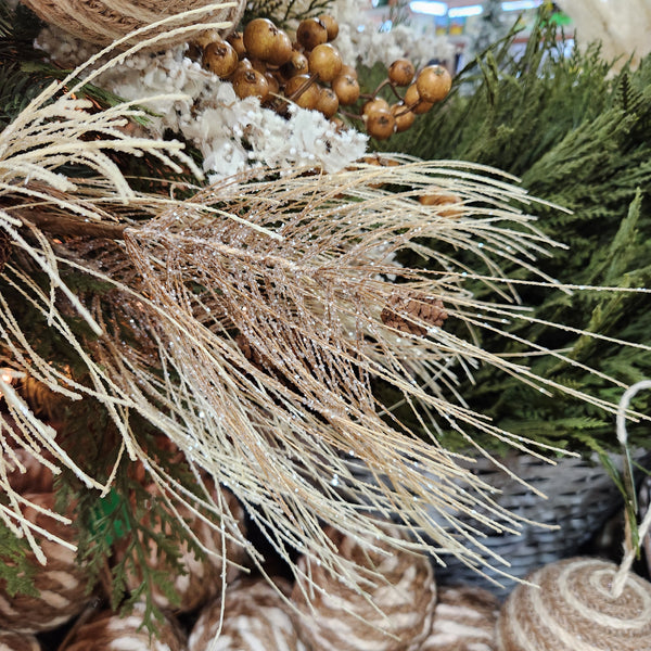 Pine Stem with Glazed Brown Pine Cones 27"