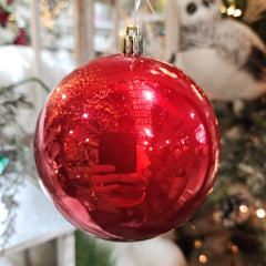 4 red 4" jointless plastic balls