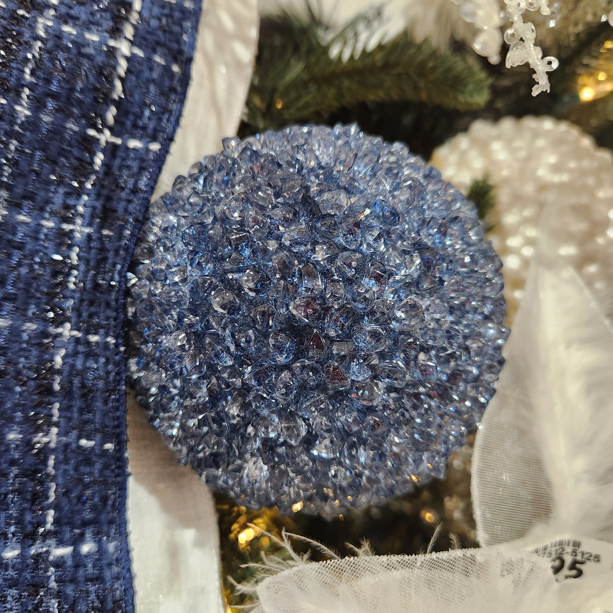 4" Blue and Grey Crystal Ball