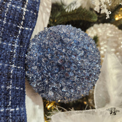 4" Blue and Grey Crystal Ball