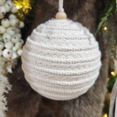 Boule tressée coton naturel 5"