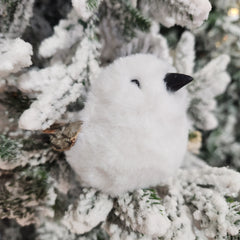 Oiseau blanc et naturel 3,95" x 3,75"