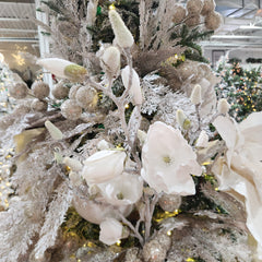 Tige de magnolia brillante blanche 40"