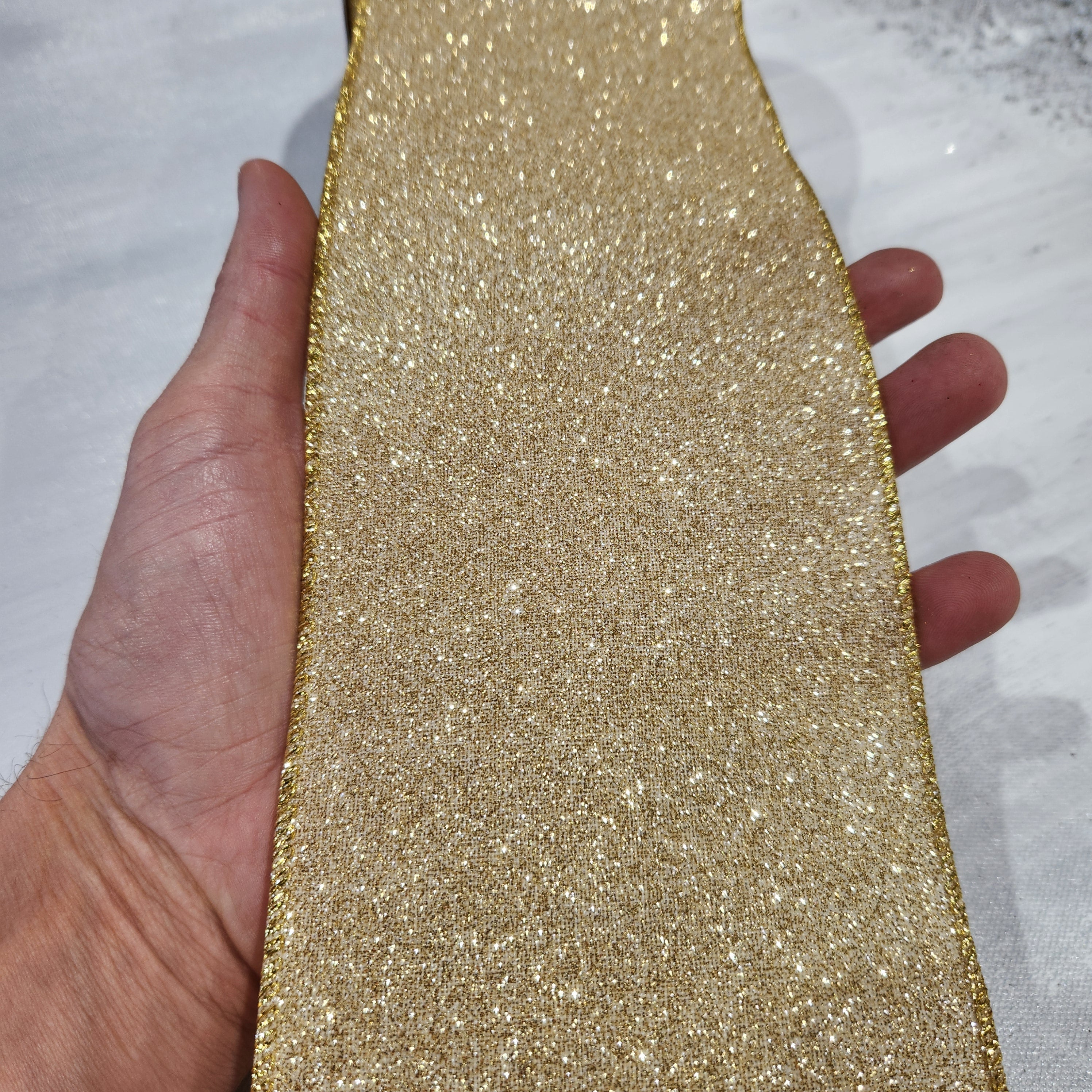 Gold Frosted Ribbon 4" x 30'