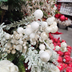 Tige de perles blanches décoratives 19"