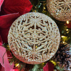 Boule étoile rayonnante brillante dorée 8"