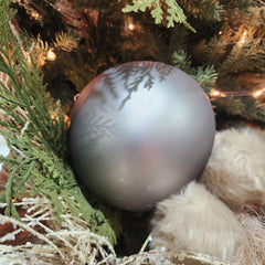 Boules en verre mat gris marbré 5,9"
