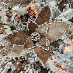 Tige de poinsettia liège et naturel 22"