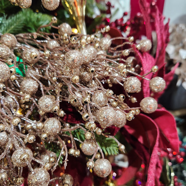 Bouquet de 3 tiges de perles champagne 13"