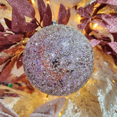 6" Shiny Pink and Gold Pearl Ball