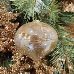 Boule en verre marbrée mocha 4"