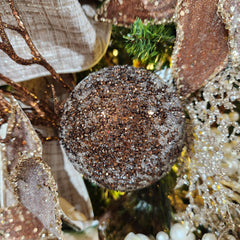 4" Chocolate Shiny Glitter Ball