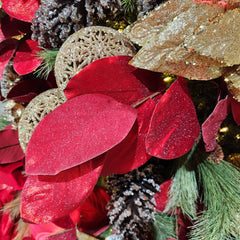 Red Magnolia Foliage Stem 39"