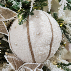 Boule en toison perle brillante blanche 12"