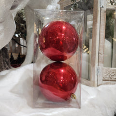 2 Red Jointless Plastic Balls 4.7"