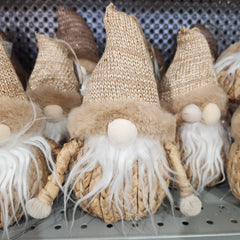 Père Noël gnome naturel décoratif 8,25"