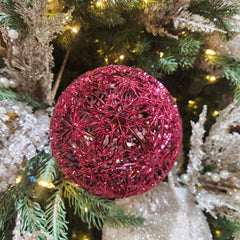 Boule étoile rayonnante brillante bourgogne 6"