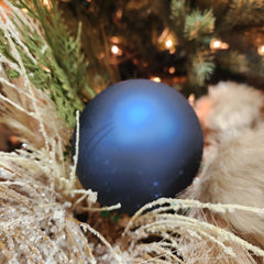 4 matte navy blue glass balls 3.9"