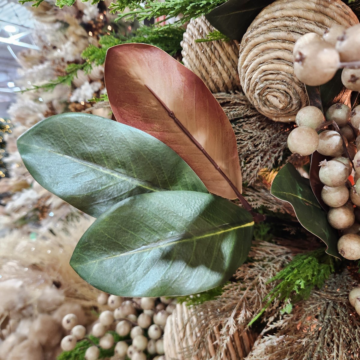 Natural Green Magnolia Foliage Stem 24"
