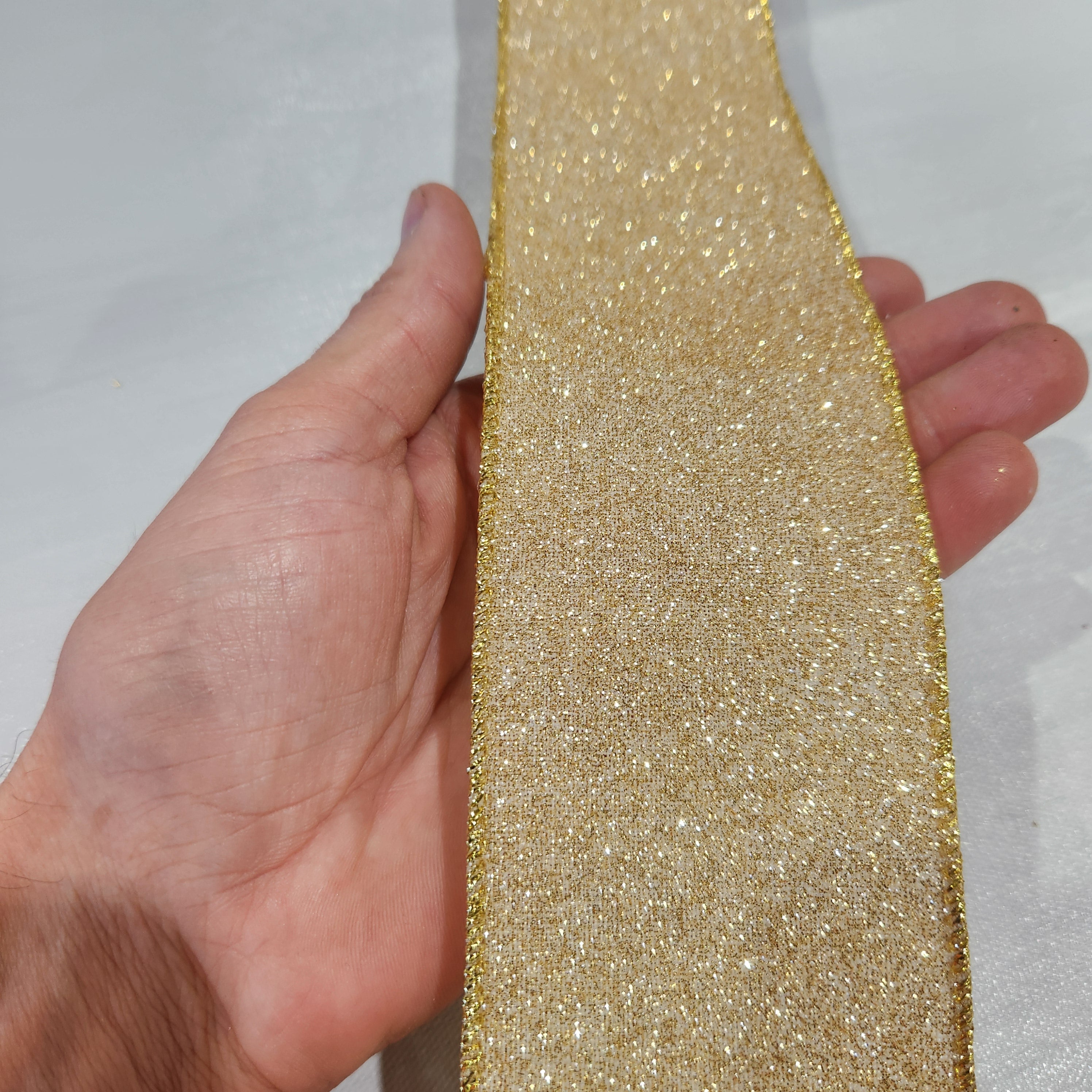 Gold Frosted Ribbon 2.5" x 30'
