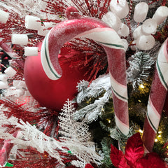 Canne bonbon 36" rouge/blanc